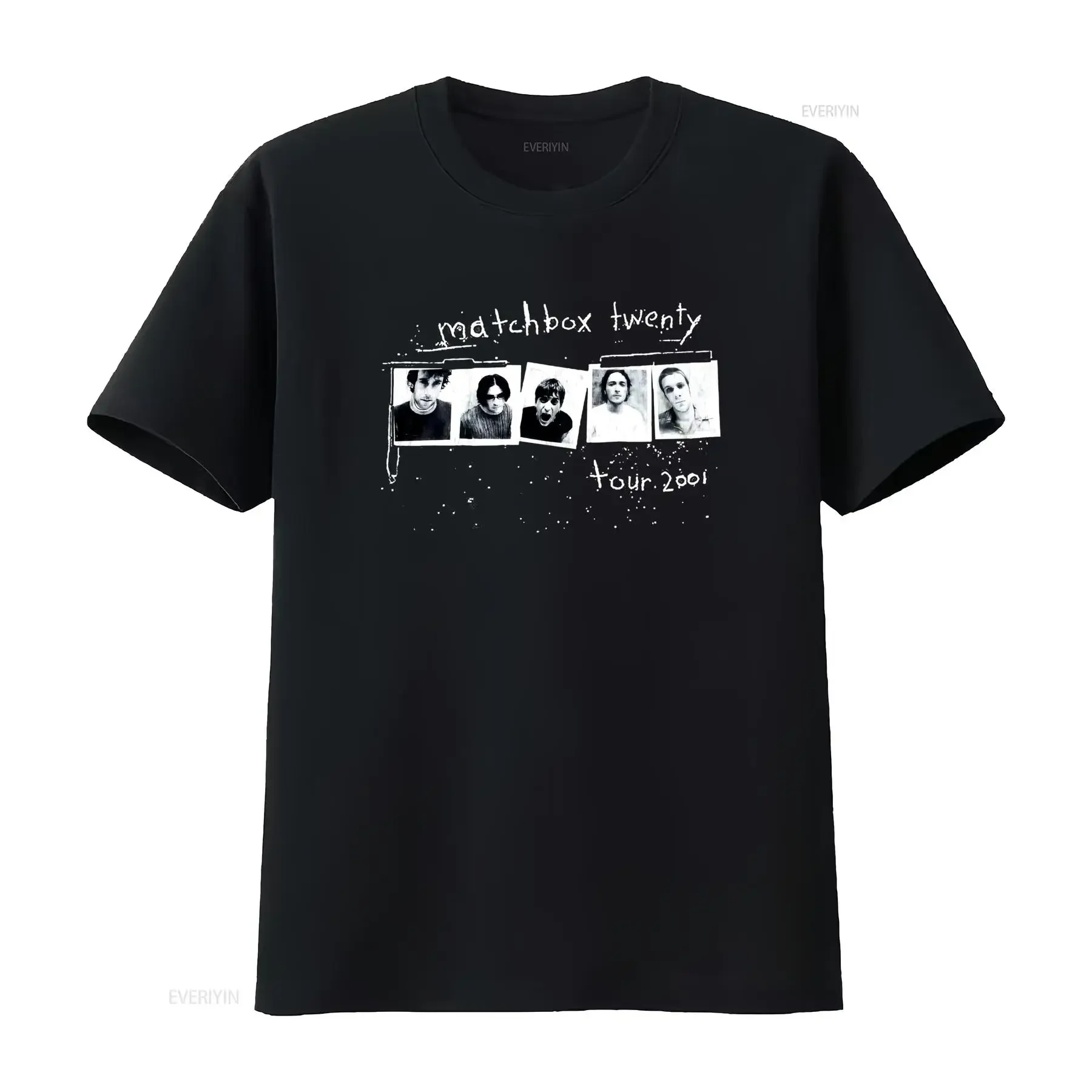 Vintage Matchbox Twenty 2001 Tour Rock Band Print Casual T Shirt vintage Washed fashion Versatile Slightly
