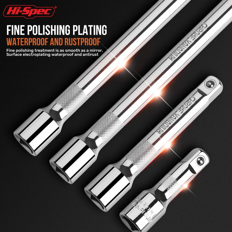 HI-SPEC 1 PC Socket Extension Bar 1/2" Drive With 50Mm 100Mm 150Mm Lengths For Ratchet Wrench Use Essential Hand Tool Set image 5