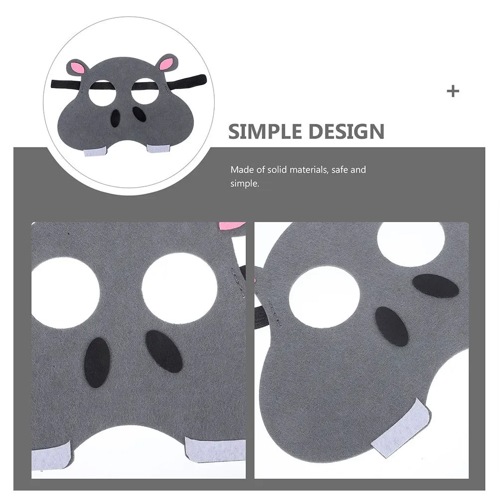 

5Pcs Animal Mask Kids Party Cute Cartoon Non-Woven Fabric Cosplay Masks Halloween Masquerade Costume Animal Mask