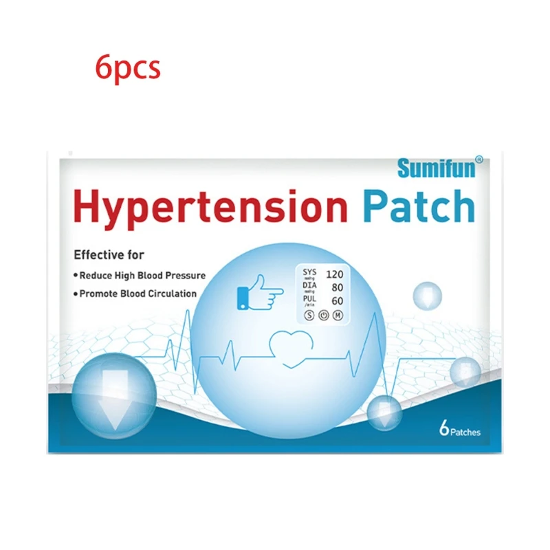 6Pcs Hypertension Patch Herbal Reduce High Blood Pressure Control Navel Plaster Drop Shipping