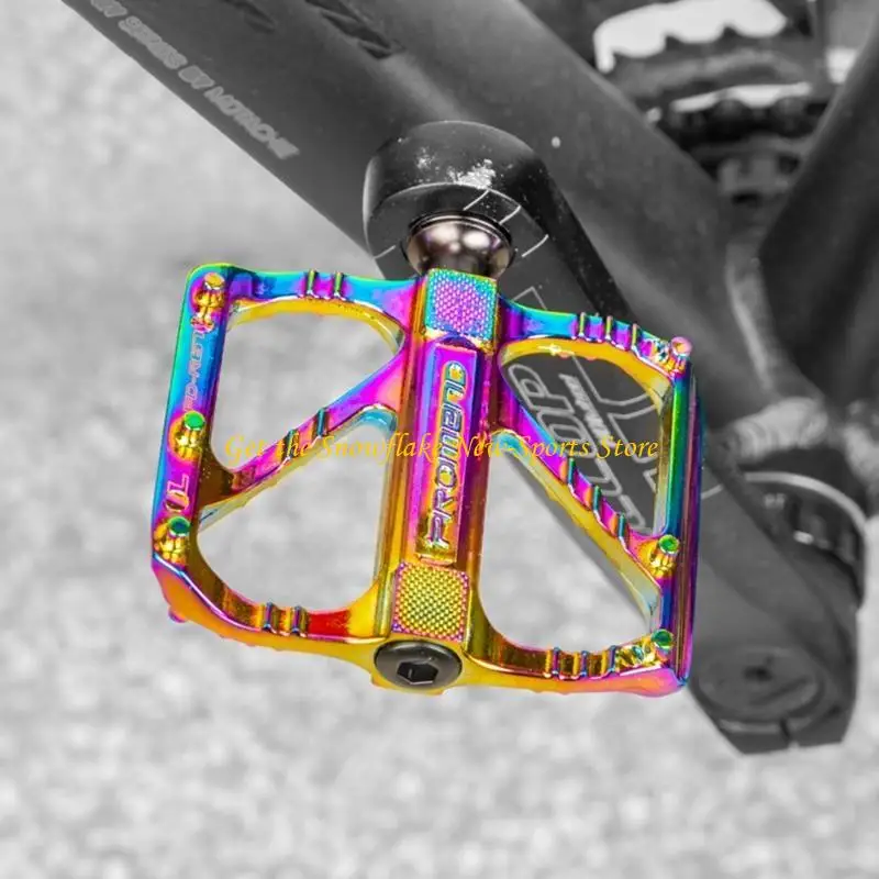 1 Paar Ultraleichte Rutschfeste Flachpedale für Straßen- und Mountainbikes, Aluminiumlegierung, 3 Gedichtete Lager, CNC-Pedal für MTB-Fahrräder – Detail 8