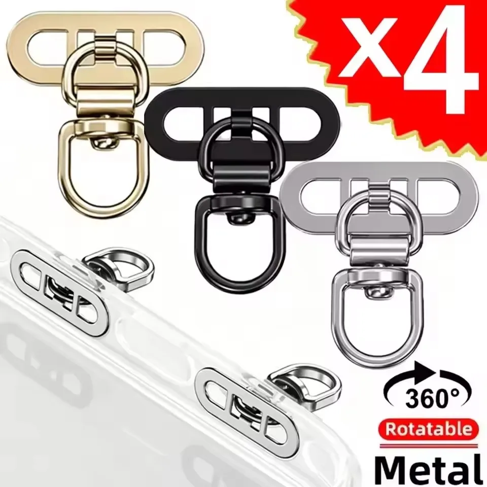 Stainless Steel Phone Tether Tab 360 Degree Rotatable 0.2mm Thin Gasket Cellphone Hanging Cord Clip for iPhone 18 17 Pro Max