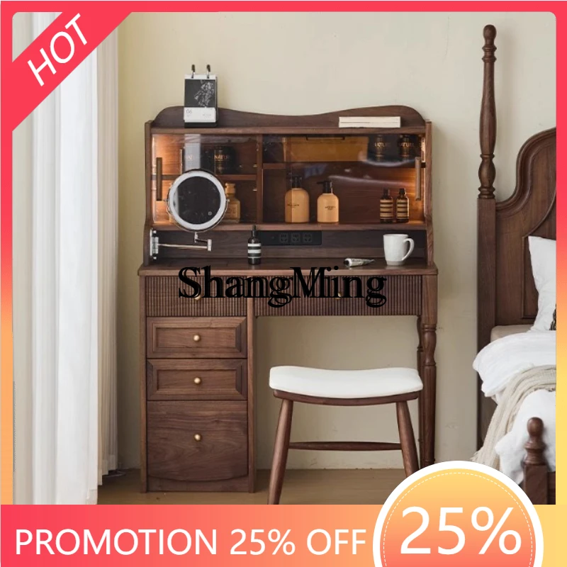 

SM wood retro dresser makeup table bedroom modern simple advanced makeup storage cabinet integrated
