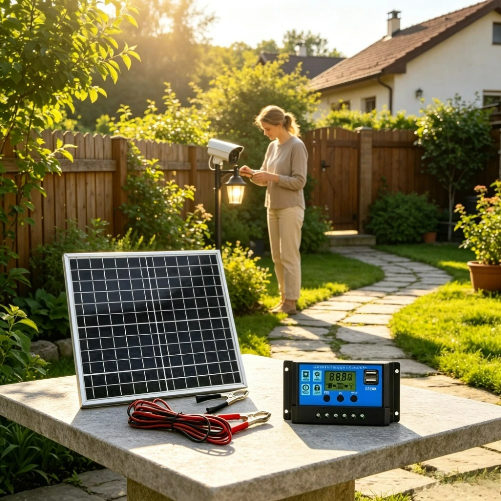 12W 12V Waterproof Monocrystalline Solar Panel Aluminum Frame Kit LCD Display Solar Controller Off Grid Energy System for