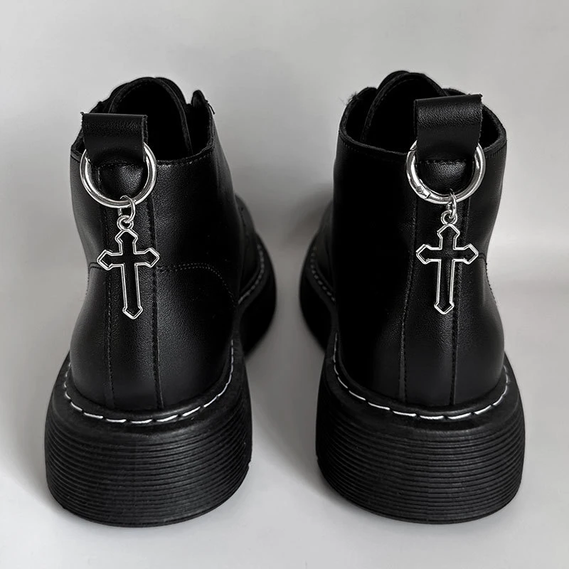 Metal Hollow Pentagonal Star Boot Buckle Sweet Cool Star Cross Love Pendant Boots Shoe Accessories 1pcs