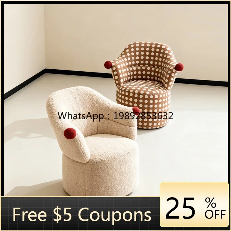 

HYS light luxury single sofa small apartment club living room bedroom retro creative leisure negotiation single chair