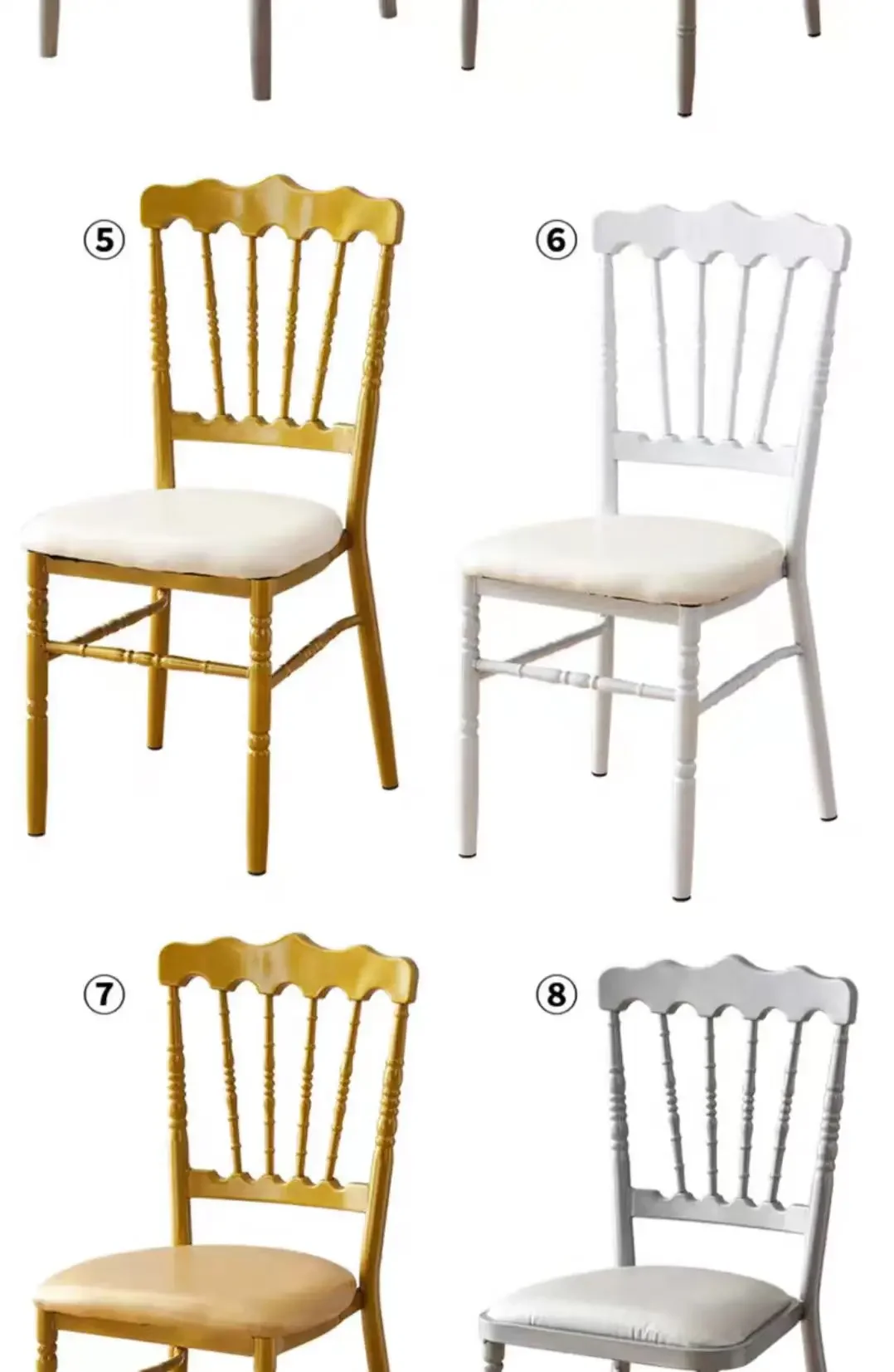 Wholesale Gold Resin Plastics Material Detachable Chiavari Chair Wedding Beauty Salon Individual Cadeira Furniture