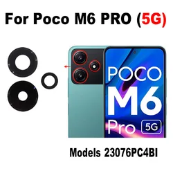 For Xiaomi Poco M6 Pro 5G Back Camera Lens Glass Rear Cover With Glue Adhesive Replacement