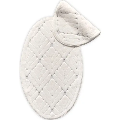 İpekçe Home Clover Cream Color Cotton Oval Toilet Seat Pad