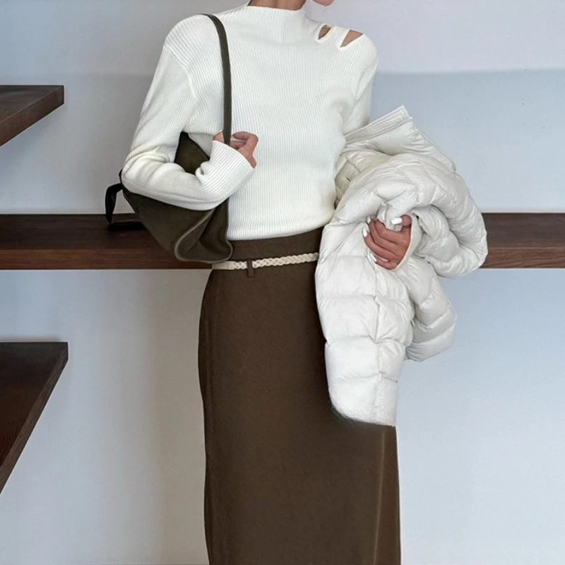 

Minimalist Autumn and Winter New Minimalist Niche Design Bottoming Knitted Sweater