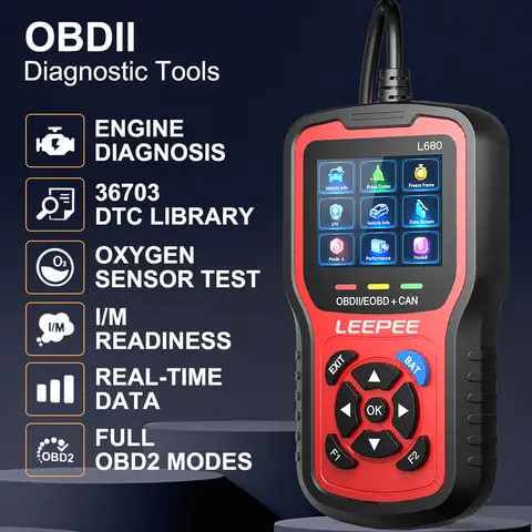 자동차 진단 도구 체크 엔진 시스템 L680 자동차 obd2 코드 리더 범용 배터리 테스터 클라우드 인쇄 obd ii EOBD 스캐너