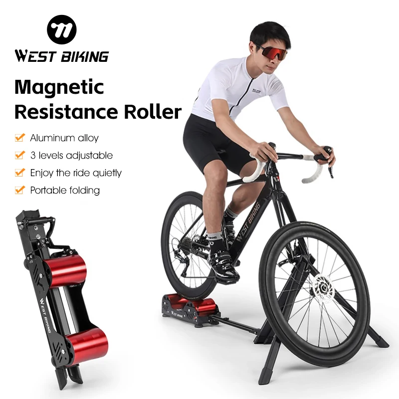 WEST BIKING Bicycle Indoor Trainer Magnetic Resistance Roller Training Stand Home Road MTB Bike Roller Cycling Trainers