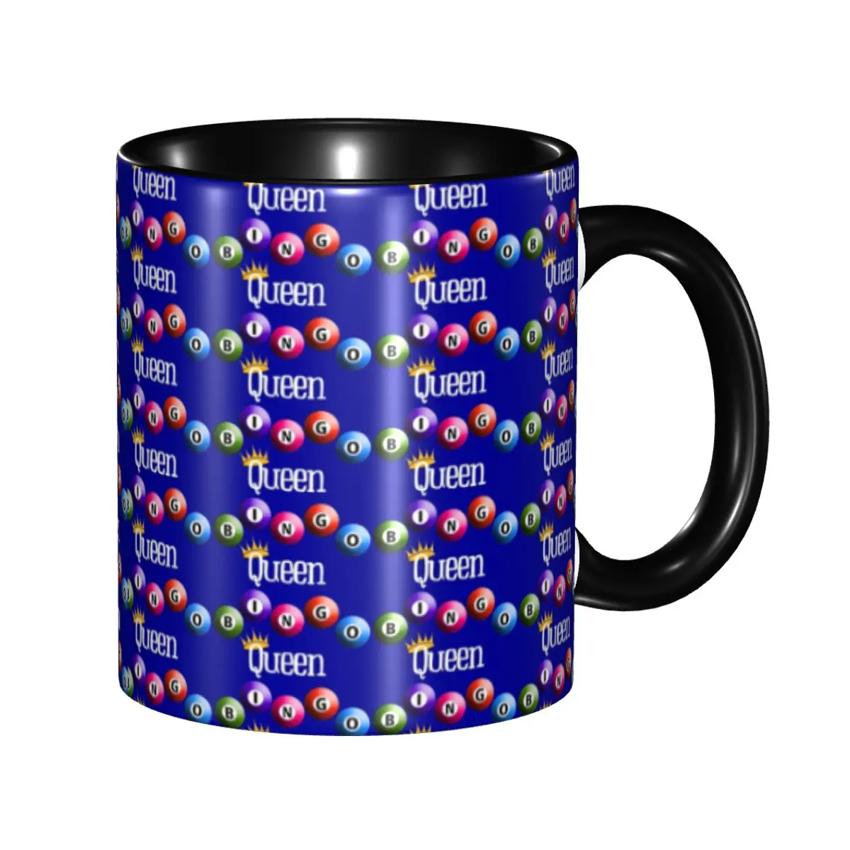 

DIY Bingo Queen Ceramic Mugs Personalized Paper Game Coffee Cups Creative Present