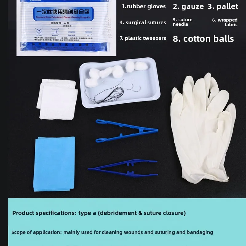 

Одноразовые инструменты для повязки на раны для ежедневного ухода за травмами В комплект входят щипцы, подушечки, ватные шарики, медицинский уход за ранами, 5 шт./10 шт.