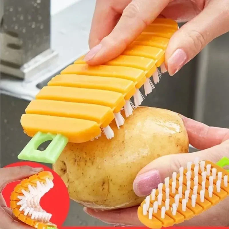 Fruit Vegetable Cleaning Brush Potato Carrots Salad Cleaner Antibacterial Brushes Kitchen Fruit Cleaning Tools Accessoies Brush