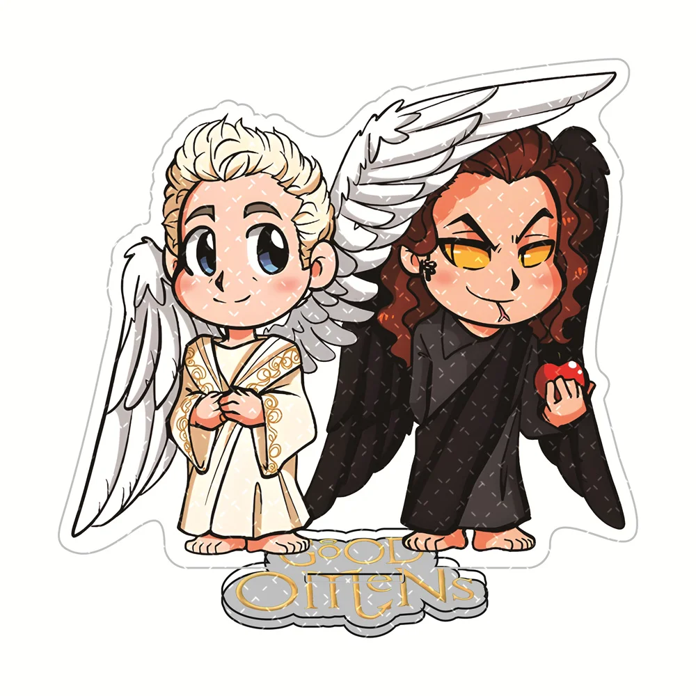Good Omens Anglo-American Co-produced Miniseries 12cm Acrylic Stand Aziraphale & Crowley Collectible Merchandise Desktop Decora