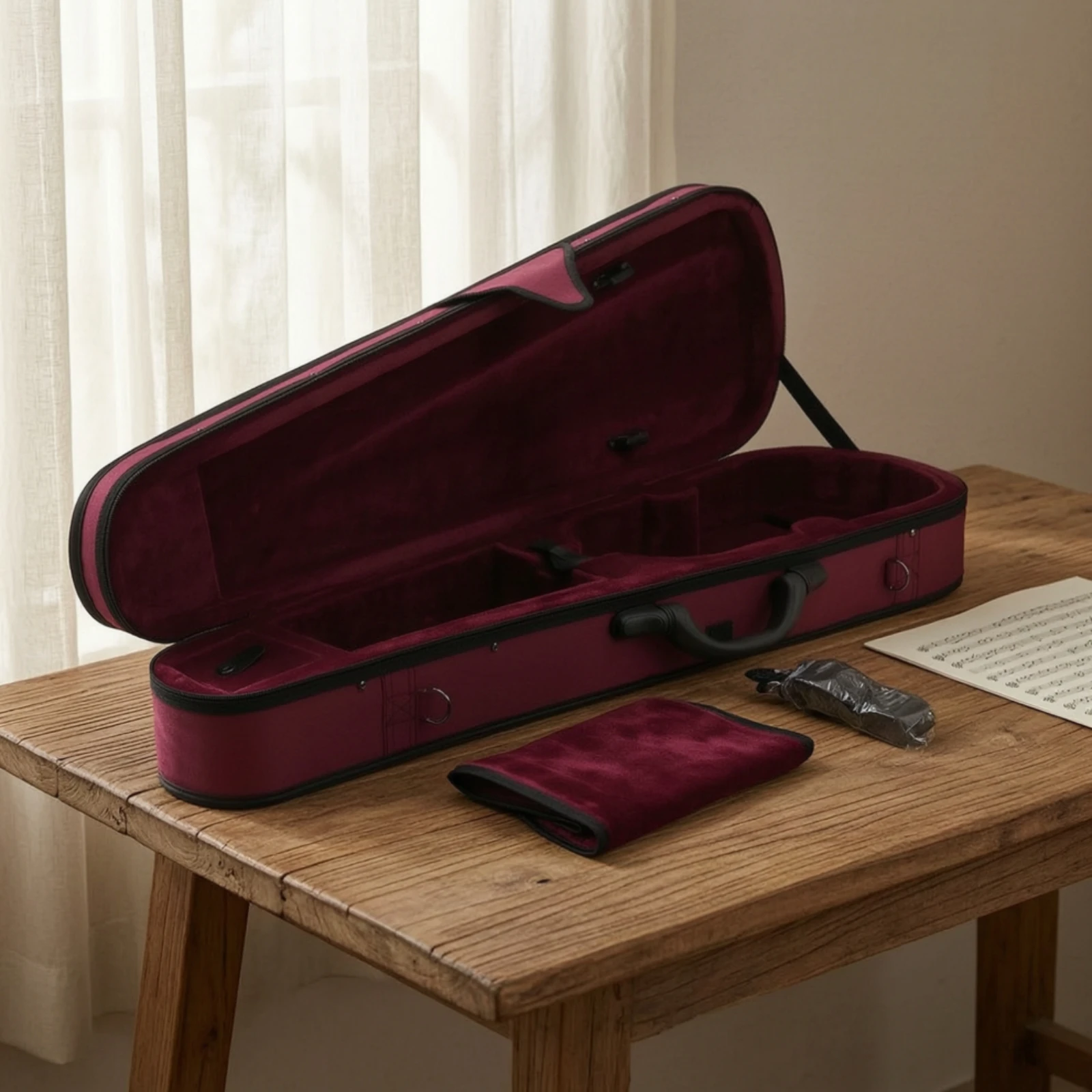 Triangular Violin Case Safeguarding Violin Case with Shoulder Strap Lightweight Reinforced for Violinists, Rehearsals