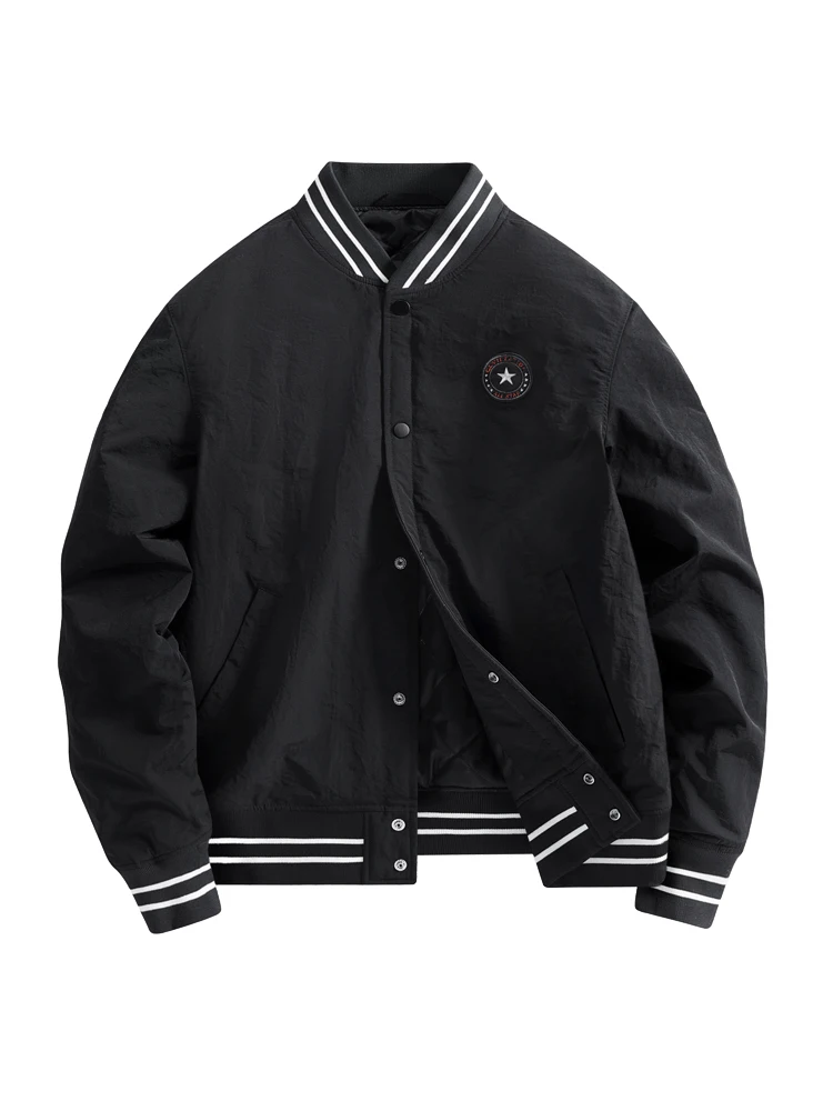 

Мужская зимняя теплая хлопковая куртка в стиле ретро, американская бейсбольная куртка-бомбер, однотонная рабочая одежда, верхняя одежда, модная городская повседневная одежда