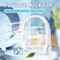 1PC Portable Neck Fan 2000mAh Mini No Bladeless Hanging Neck Fan USB Rechargeable Air Cooler 3 Speed Mini Summer Sport Fan