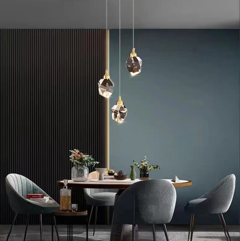 Light Luxury K9 Crystal Small Dhandelier Modern And Minimalist Restaurant Light Bar Counter Bedroom Bedside Long Line Light