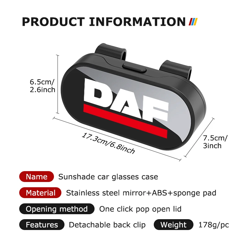 Car Sun Visor Glasses Holder Universal Auto Sunglasses Organizer Box For DAF XF 95 105 CF LF VAN view 6
