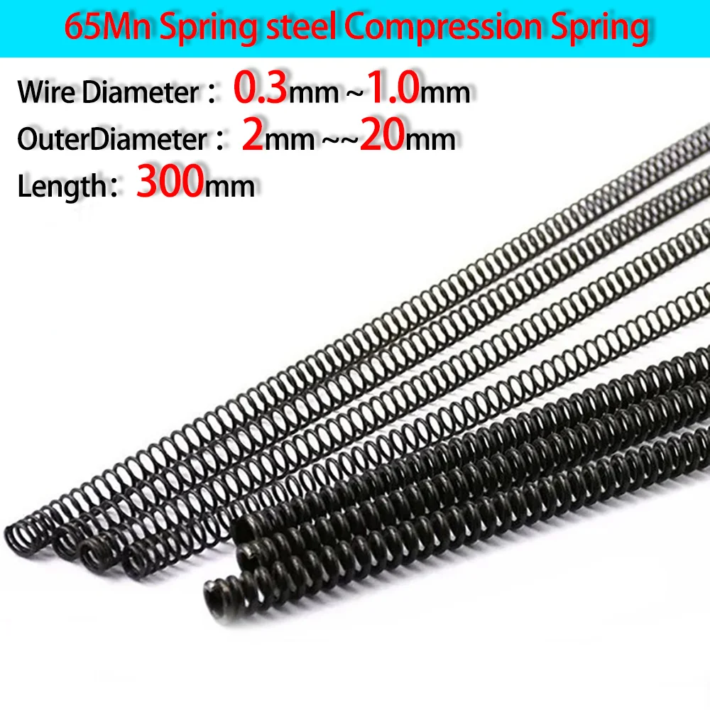Compressed Spring Wire Diameter0.3-1.0mm,Outer Diameter 2mm-20mm,Length 300mm Release Spring Return Spring 1Pcs