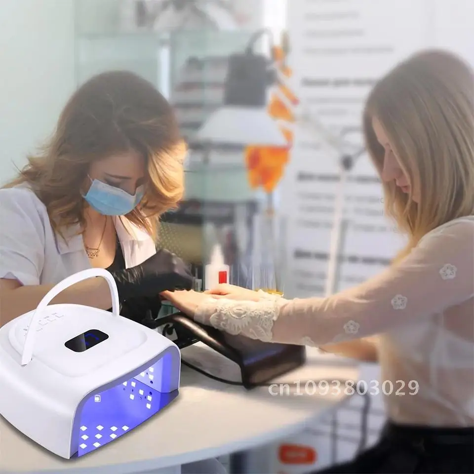 Oplaadbare LED-gelnagel Oplaadbare lampara de soi UV-lamp 96W voor metalen LCD-spijkers Draagbare lampweergave Draadloze basis en