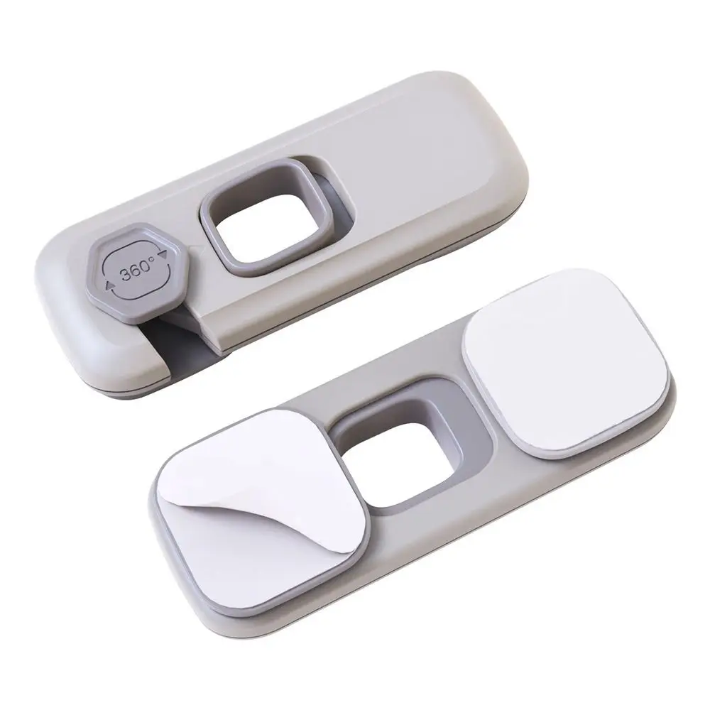 

2Pcs Anti-Pinch Design Child Safety Lock Sticky Adhesive Pads No Tools Installation Cabinet Lock Security Protection