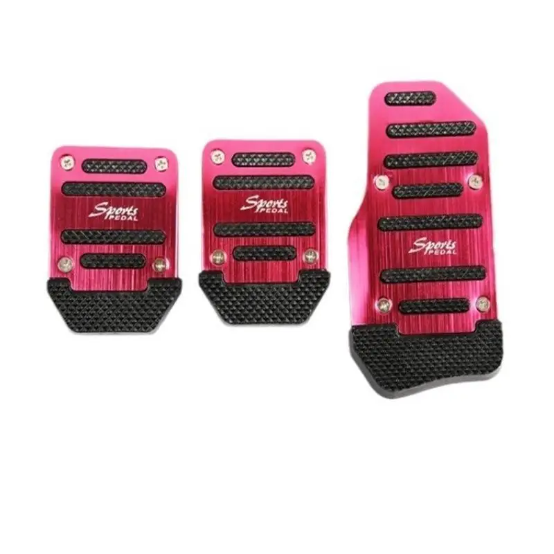 Aluminum Alloy Car Brake Gas Pedal Covers Anti Slip Thickened Foot Pedal Pads For Manual Automatic Car Interior Modification