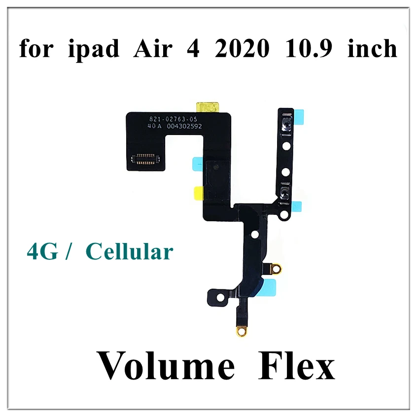 1Pcs Volume Button Key Microphone Flex Cable Replacement For iPad Air 4 2020 10.9 Inch Air4 Repair Parts