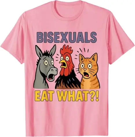 تي شيرت رائع ثنائي الجنس مضحك يأكل ما الحيوانات فخر المثليين LGBTQ Pun تي شيرت فريد وغير معدل Y2k تصميمات جرافيك قائلا تي شيرت