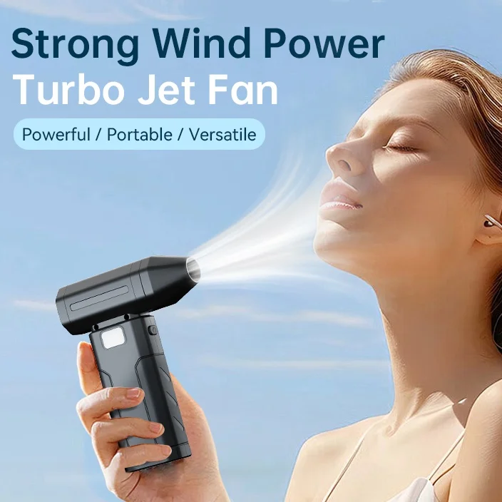 Portable Compressed Air Duster, Handheld Personal Cooling Fan, Cordless Air Blower, 3000Mah Rechargeable Battery, 6-Speed Wind Speed Adjustment, for Cleaning Dust from Electronic Devices/Camera Equipment, Computer Keyboard Dust Removal, Car Seat Interior Cleaning, Suitable for Home/Office/Outdoor/Camping/Car Use