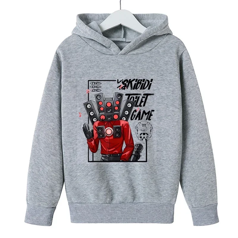 Autumn Children's Clothing Boys' Girls' Hoodie Skibidi Toilet Anime Print Coat Toddler Black Top Long Sleeve Child Sweatshir