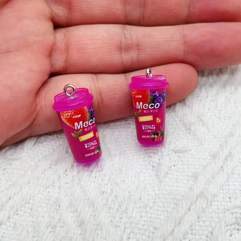 10pcs Plastic Popular Beverages Charm Juice Alcohol Lemon Water Bottles Jewelry Making Resin Pendants Mini Crafts image 3