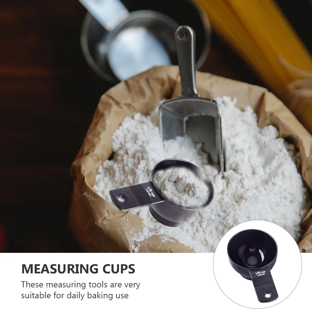 

10pcs Black Measuring Spoons Set Comfortable Handle Detachable Storage Multi Purpose Kitchen Baking Tools Milk Oil Water