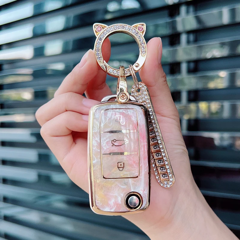 TPU Car Key Cover Case Shell For Volkswagen VW Polo Golf Passat Tiguan Beetle Caddy T5 Up Eos Skoda Octavia Seat Leon Altea