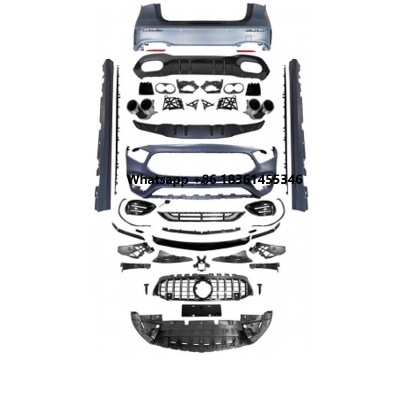 

For W177 a200 2019-2025 upgraded front rear bumper lip Radiator Grille side skirt Hatchback Unpainted car kit