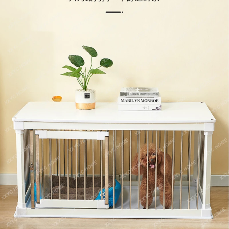 Dog Playpen Indoor Anti-Escape Wooden Dog Cage Small and Medium-Sized Base Dog Fence