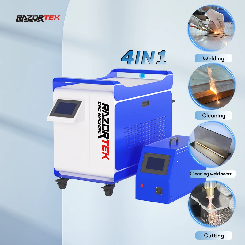 MINI 4IN1 Laser Welder Raycus 2KW Fiber Laser Welding Machine 1500W Laser Welding Cutting Cleaning Soldering Machine