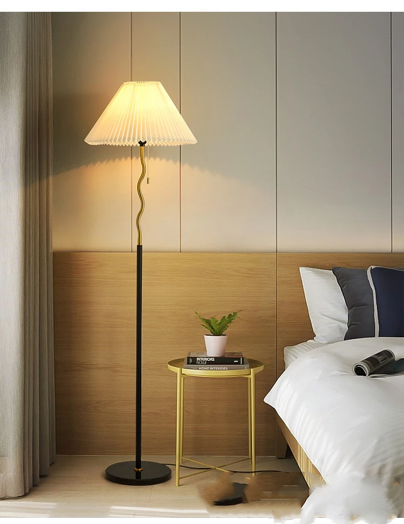 Modern New Marble Base Fabric Shade Floor Lamp Simple Best Selling Personality Korean Style  Stand Lamp LED Floor Light