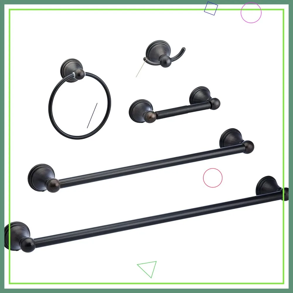 

Современный набор аксессуаров для ванной комнаты, комплект из 5 предметов: держатель для полотенец, в комплекте с различными элементами, отделка под бронзу с эффектом потертости.