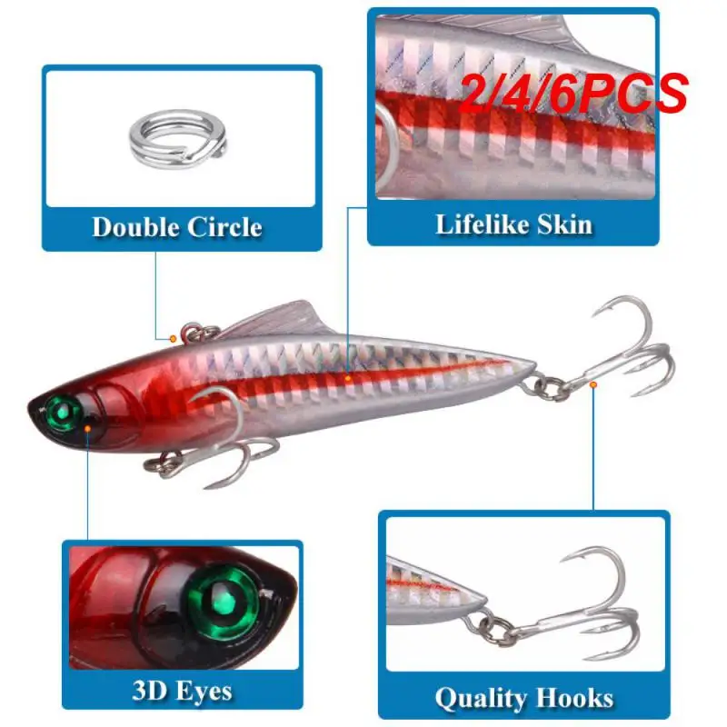 

2/4/6PCS Luya Bait Trembling And Sinking Fishing Tackle Direct Deal Bionic Bait Fish Accessories Fishing Lures With Hook