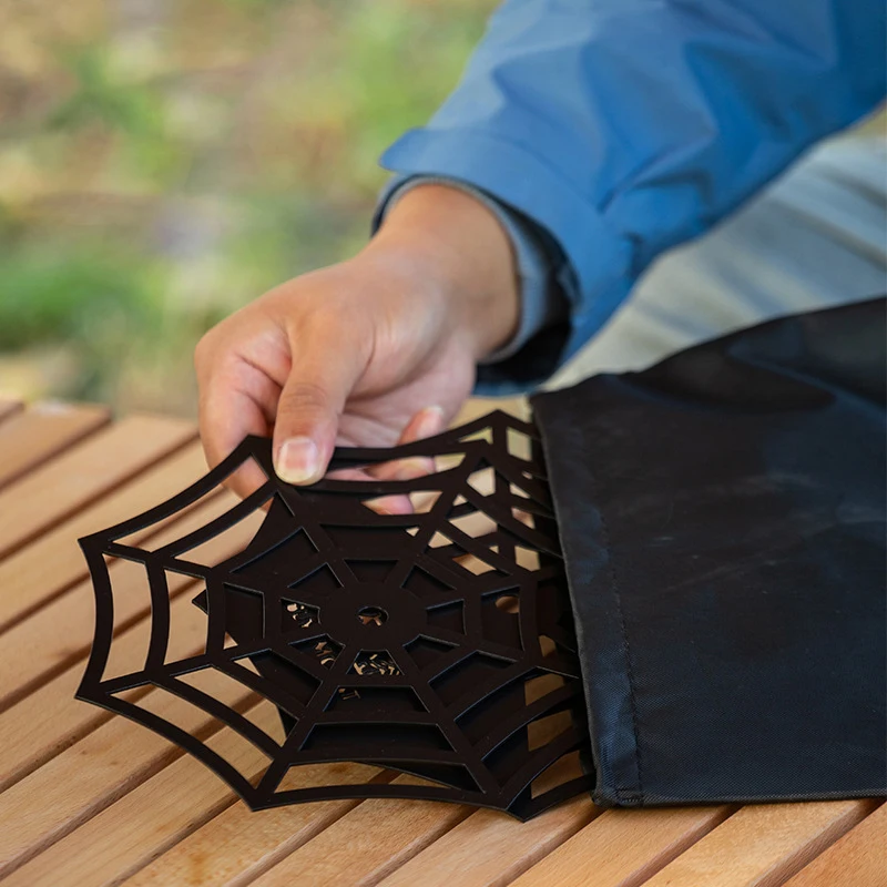 في الهواء الطلق التخييم حامل مصابيح صينية تخزين الجدول مجلس عمود المصباح لوحة سوداء خفيفة الوزن مصباح هوك لوحة طاولة صغيرة #4