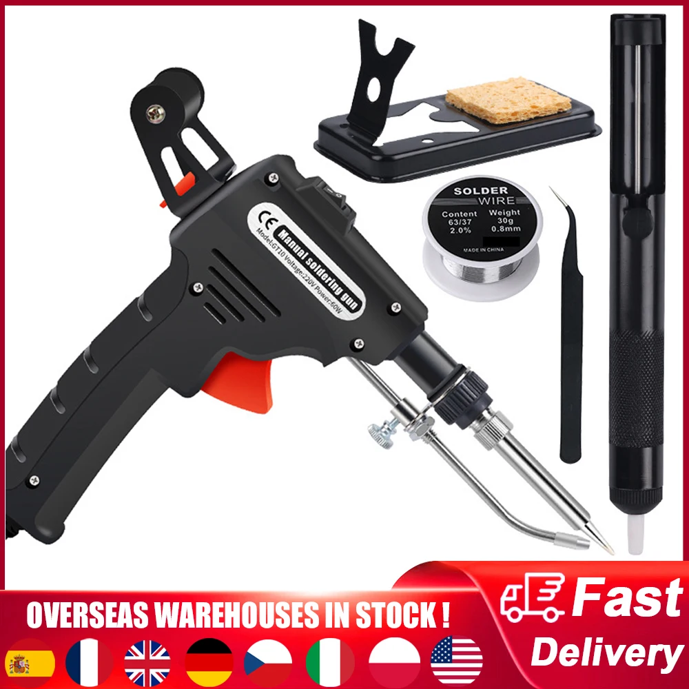 Portable 60W Electric Solder Automatic Tin Welding Tools Electronics Manual Send Tin Welders Hand-held Electric Soldering Iron