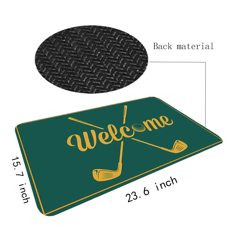 Welome-Outdoor Non-Slip Rubber Golf Doormat, Entrance Rug, Floor Foot Mat, Balcony Mat, Funny Home Decor, Indoor Door Mat