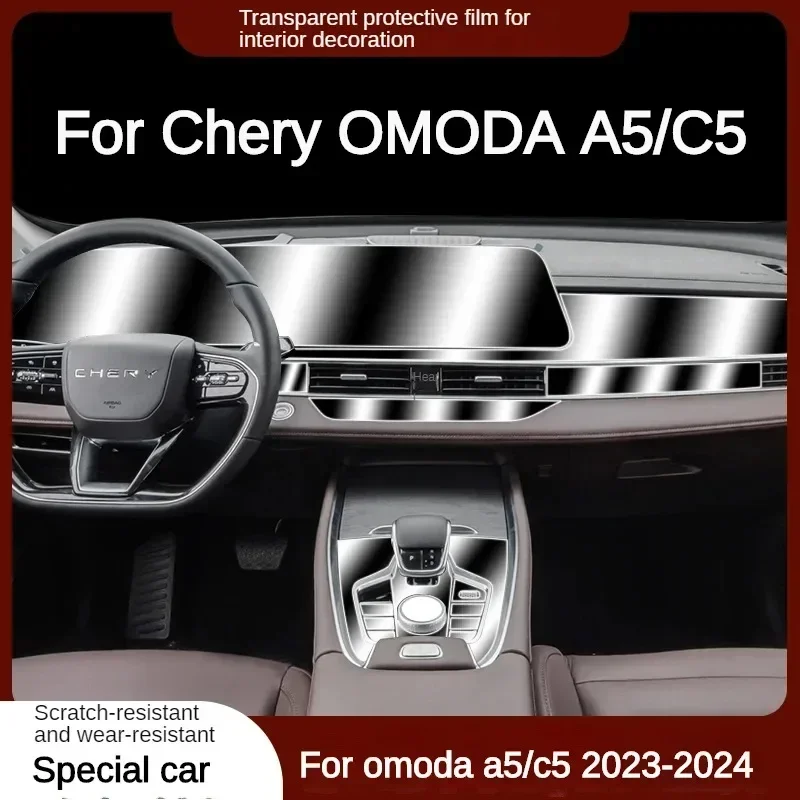 

For Chery OMODA A5/C5 2022-2024 Car Interior Film Dashboard piano board Shift center console Anti-scratch transparent TPU Film