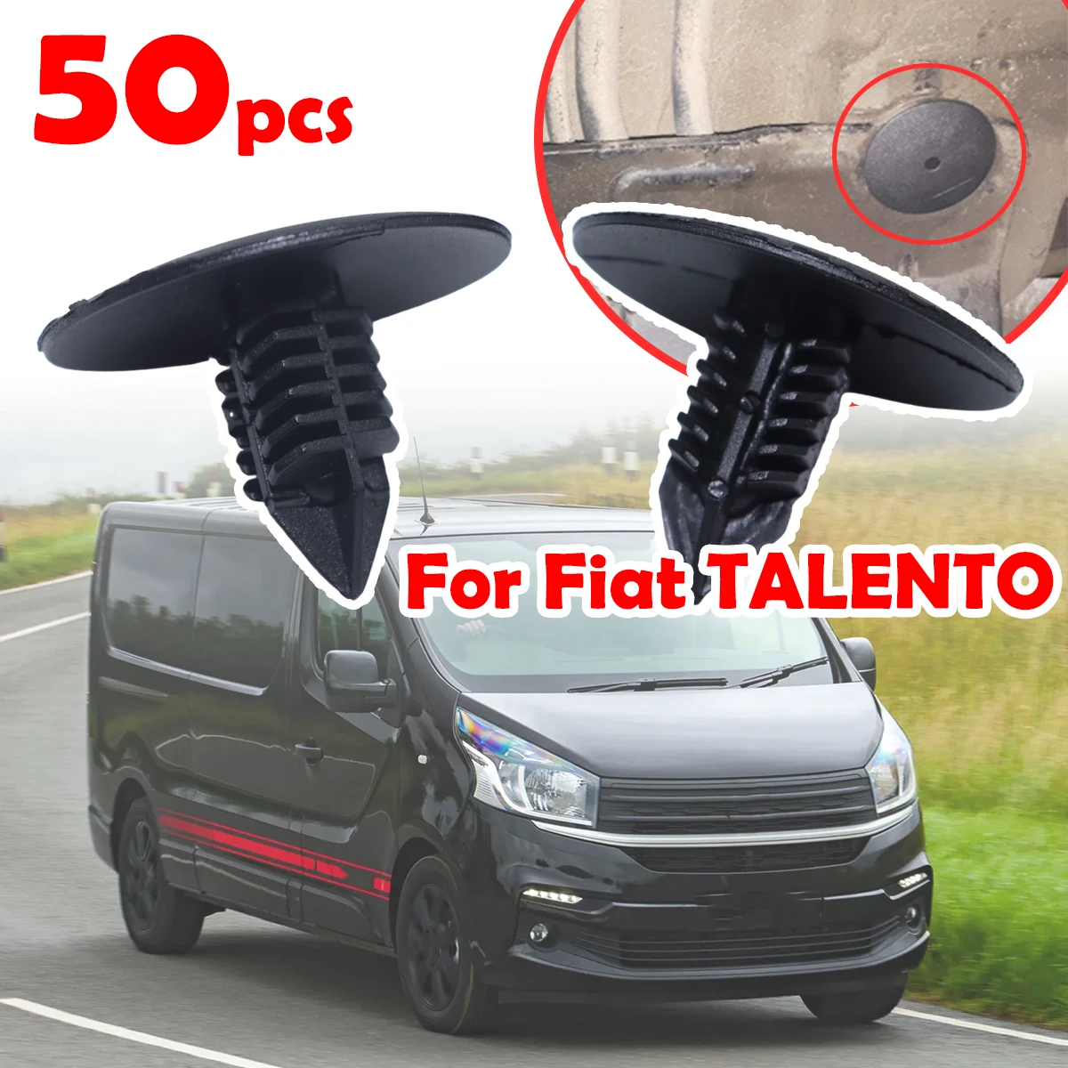 

50X Car Wheel Arch Liner Splash guard Clips Fastener For Fiat TALENTO Bus Platform/Chassis Van 7703077435 Tool-Free Installation