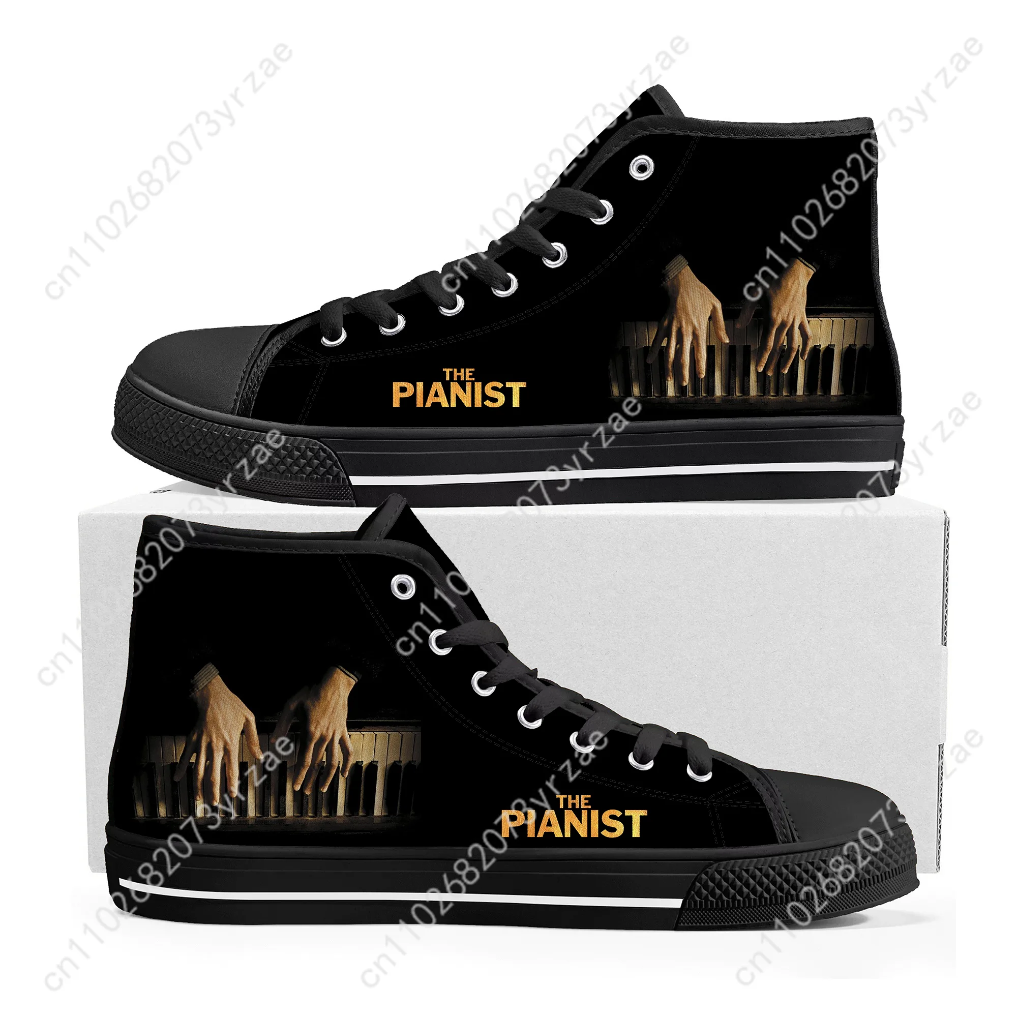 

The Pianist High Top Sneakers Mens Womens Teenager High Quality Fashion Trend Canvas Sneaker Built Casual Couple Customize Shoe
