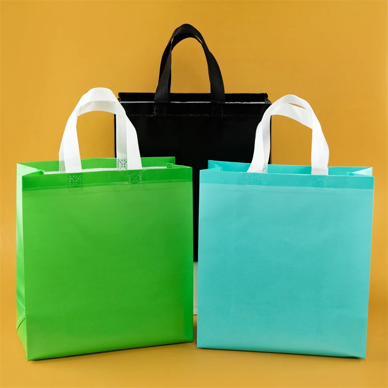 StoBag Waterpoof Non-woven Bag White Black Yellow Green Blue Packaging Candy School Appliance Shipping Kids Party Gifts Bags