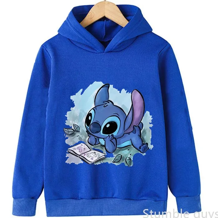 Unisex Children Hoodie Lovely Cartoon Monster Graphic Print Long Sleeve Pullover Boys Girls Daily Hooded Sweatshirt